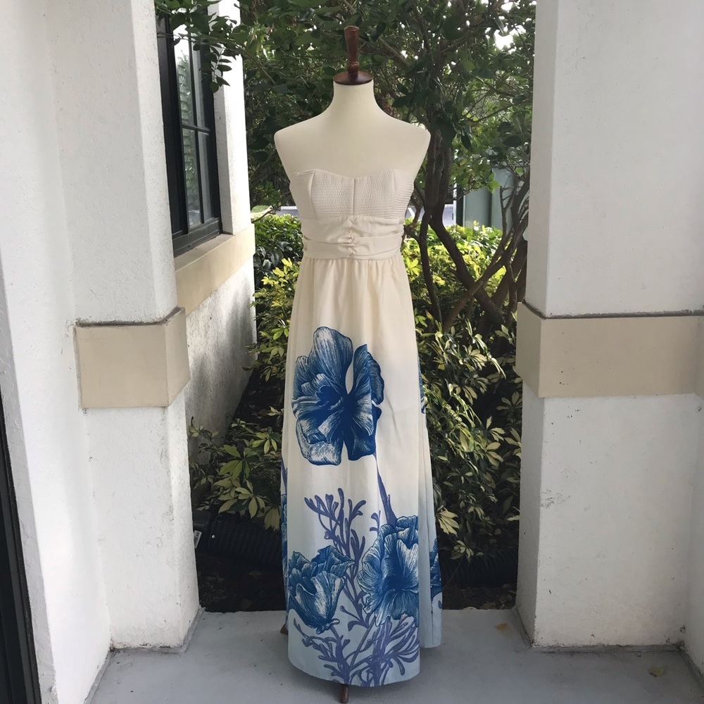 Tiff by TT Floral Strapless Maxi Dress